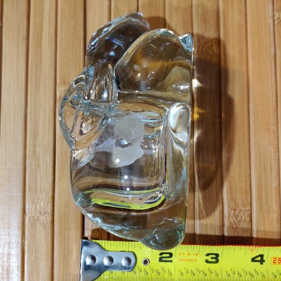 Vintage Indiana Glass Easter Bunny Clear Crystal Votive Tea Light Candle Holder - Picture 4 of 10